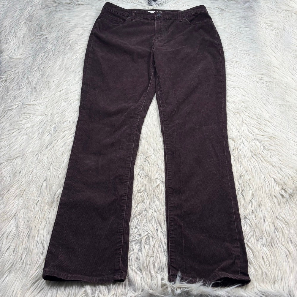 Lands End Women's 14 Brown Mid Rise Straight Leg Corduroy Pants Fall Preppy